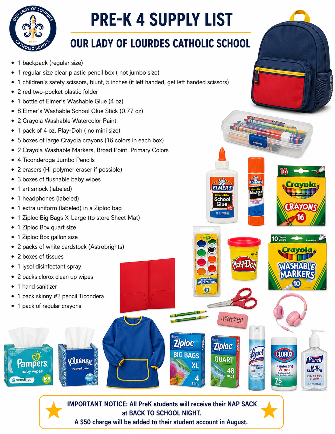OLOL - Pre-K4 Supply List