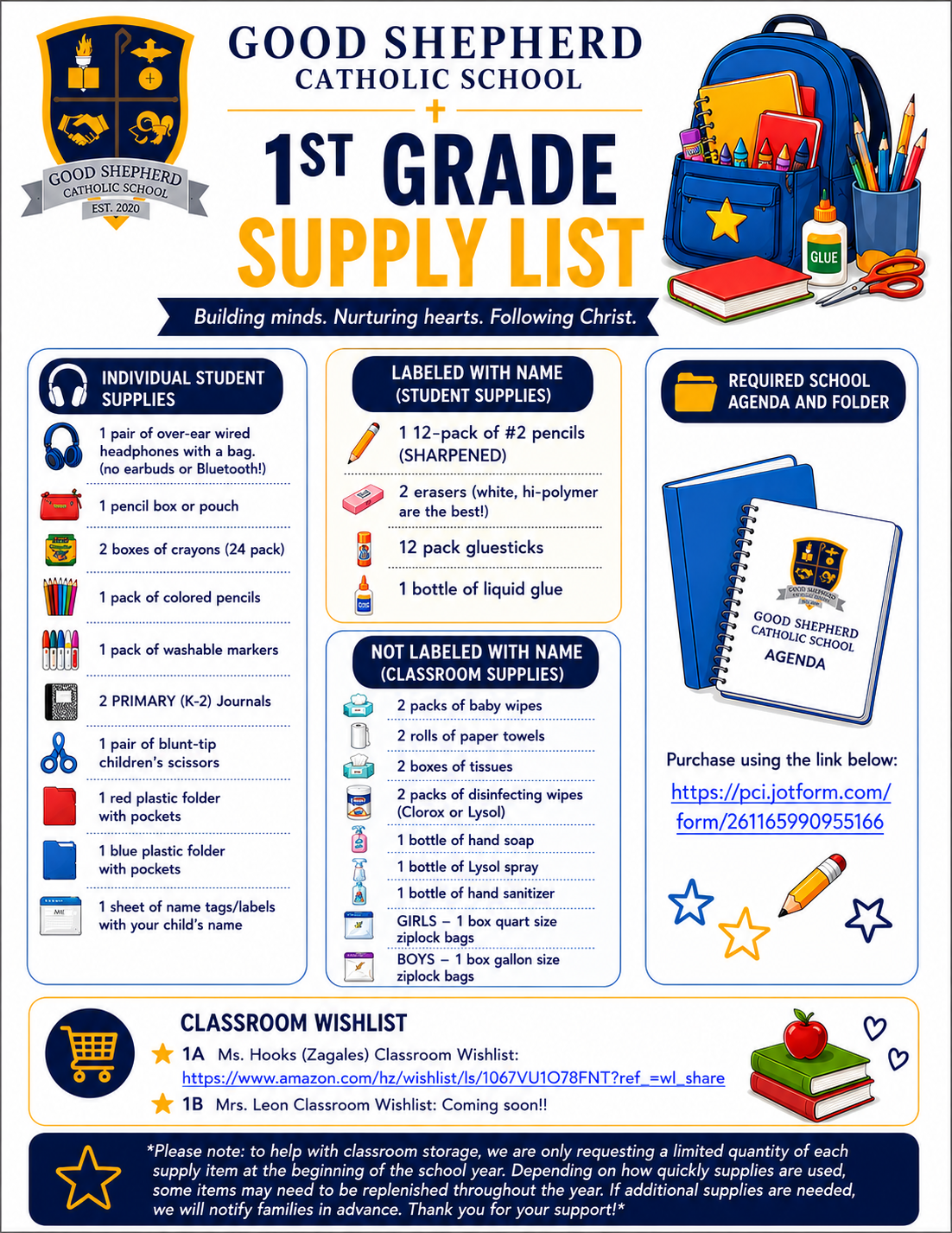 GSCS - 1st Grade Supply List