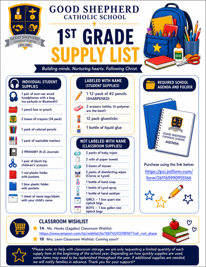 GSCS - 1st Grade Supply List