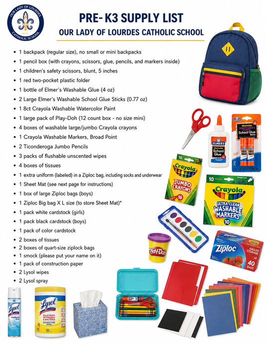 OLOL - Pre-K3 Supply List