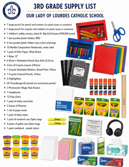 OLOL - 3rd Grade Supply List