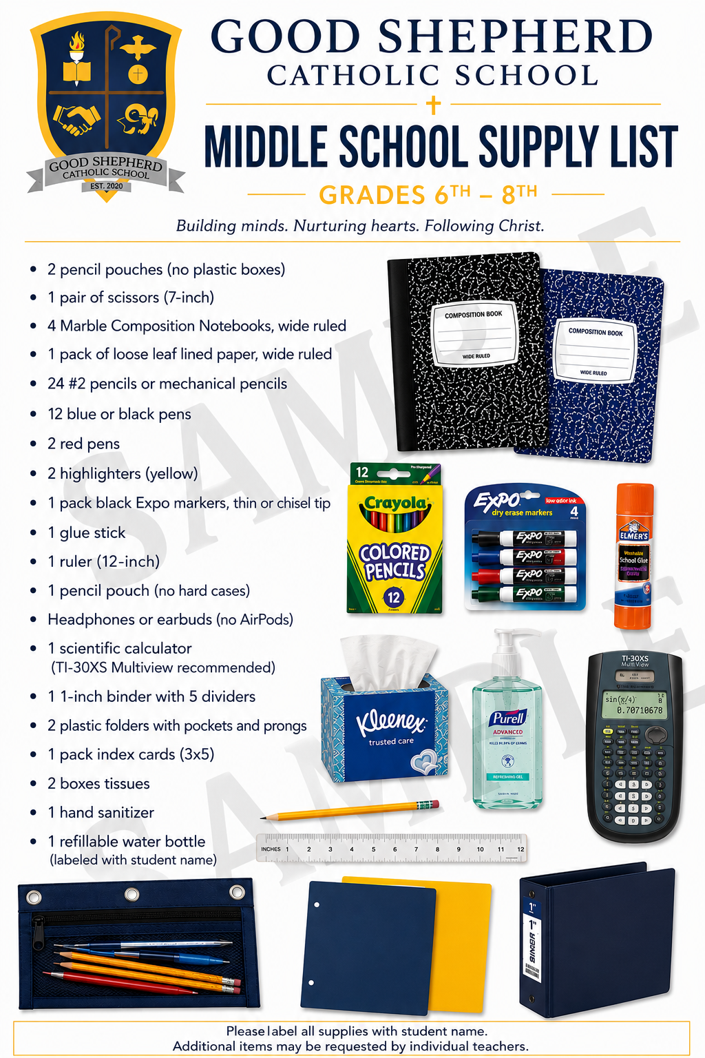 GSCS - Middle School Supply List