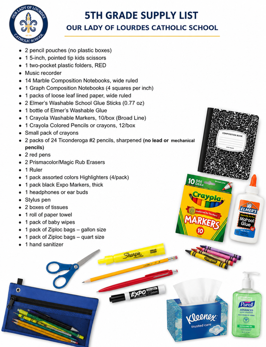 OLOL - 5th Grade Supply List
