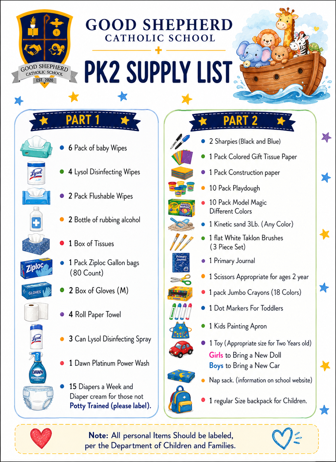GSCS - Pre-K2 Supply List