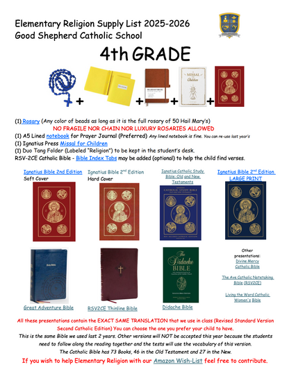 GSCS - 4th Grade Supply List